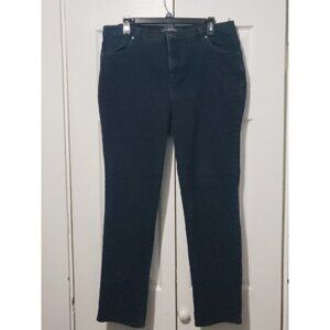 Gloria Vanderbilt Jeans Pants Women Size 16w Black Denim Fly Zip Skinny Leg